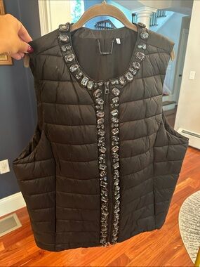 Chicos Embellished Puffer Vest
